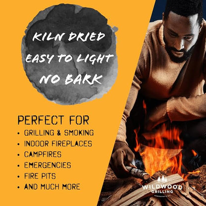 Wildwood Grilling Kiln-Dried Cedar Wood Kindling - Medium Hearth Box - Perfect for Indoor Fireplaces, BBQ Grills, Outdoor Fire-pits, Pizza Ovens & Smokeless Fire Pits