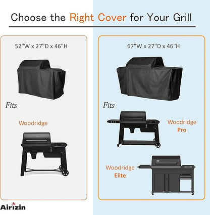 Full-Length Grill Cover for Traeger Woodridge Pellet Grill TFB86MLH,for BAC761 Woodridge Grill Cover Accessory,52" L x 27" W x 46" H