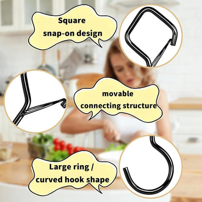 Heavy Duty S Hooks for Hanging with Lock, 4.72 Inch Metal Screw Hooks for Plants, Kitchen Utensils, Bags, Towels, and Outdoor Storage, Plant Hangers and Hanging Hooks (Black, 30 pcs)