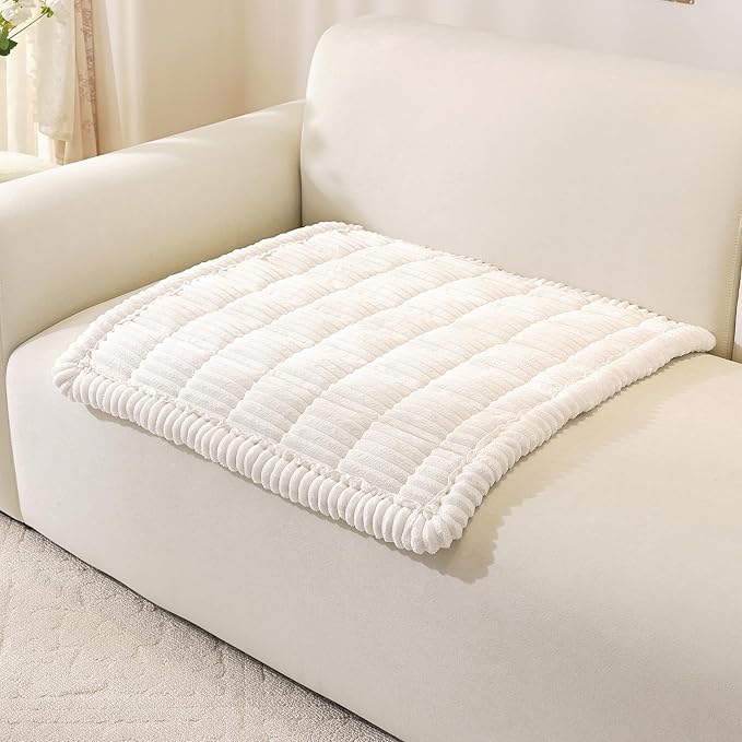 OstepDecor Couch Cover for Dogs, Washable Non Slip Sofa Cover for Pets | Soft Couch Covers for Sofa, Loveseat and Sectional, Furniture Protector Against Pet Hair & Dirt (27.6" x 27.6", White)