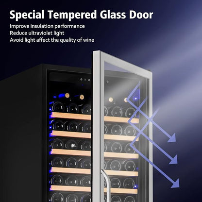Velivi Wine Cooler Refrigerator, 179 Bottles Professional Wine Fridge | with Powerful Compressor,Quiet Operation and Elegant Design for Wine Lovers