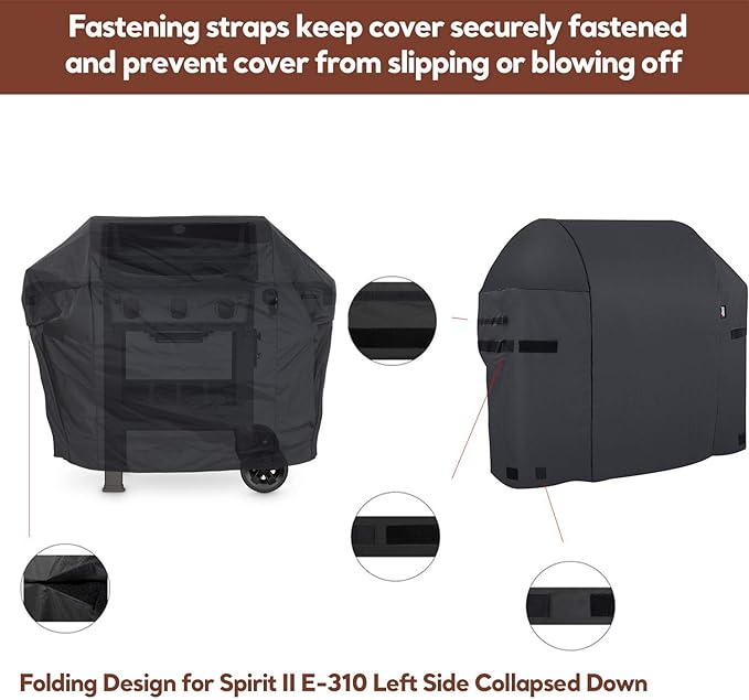 7139 Grill Cover for Weber Spirit II 300, Spirit 300 and Spirit 200 Series Gas Grill with Side Mounted Controls, 51 inches Heavy Duty Outdoor BBQ Cover for Weber Spirit II 310/E310/330/E330