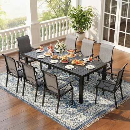 DWVO Patio Dining Chairs Set of 6, Outdoor Dining Chairs with High Back, Quick Dry Textilene Fabric, E-Coated Metal Frame, All Weather Patio Chairs for Backyard, Deck, Lawn, Garden, Grey