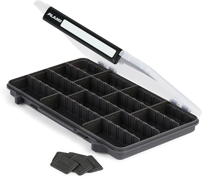 Plano StowAway 3700 Thin Stow Tackle Box, with Corrosion-Preventive Rustricor, Single Latch Design, Transparent DuraView Lid, Stackable Storage for Fishing Bait, Lures and Gear