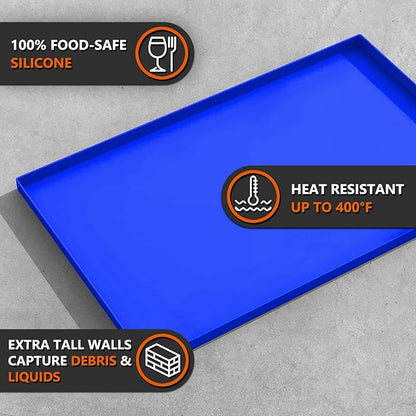 22" Silicone Griddle Mat for Blackstone 22 Inch Grill, Heavy Duty Food Grade Silicone Griddle Cover, Protect Your Grill from Dirt & Rust All Year Round (Blue)