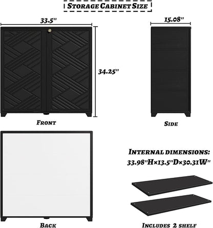 Mrosaa Outdoor/Indoor Storage Box,Resin and Plastic Storage Cabinet Waterproof,Outdoor Cabinet for Patio/Garden/Balcony/Backyard/All Room(with 2 Shelves)-Black