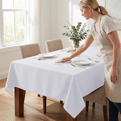 Fitable 6 Pack Rectangle Tablecloths, 70 x 108 Inch, Whitre | Wrinkle & Stain Resistant, Washable Polyester Fabric Cloth Cover, For Wedding, Party, Banquet, Formal Events