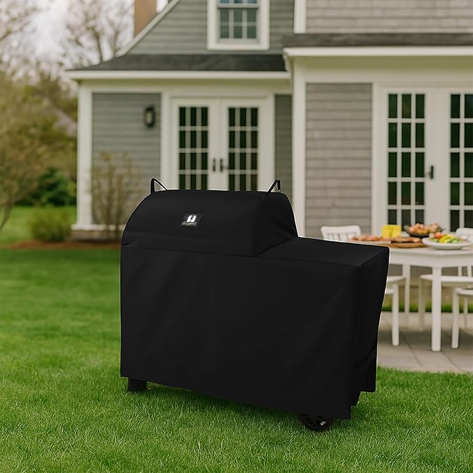 Grill Cover for Traeger Grills BAC761 Woodridge Pellet Grill, Full-Length All Weather Accessory for Smoker TFB86MLH