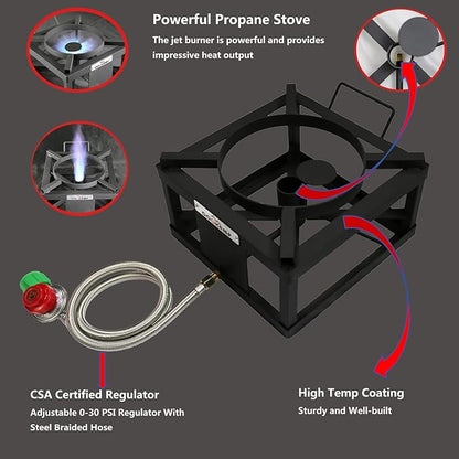 COOKAMP Propane Burner for Outdoor Cooking (Single Burner-Jet Burner)