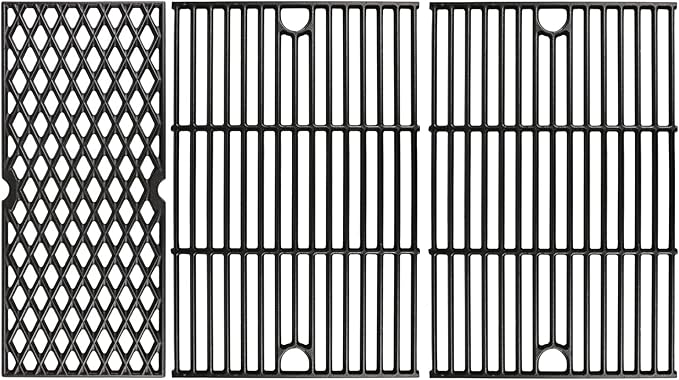 Utheer Cast Iron Cooking Grates for Pit boss Austin XL, Rancher XL, 1100pro Series, Traeger Pro Series 34, Traeger Texas Elite 34, Wood Pellet Smoker Grills Replacement Parts, 3 PCS