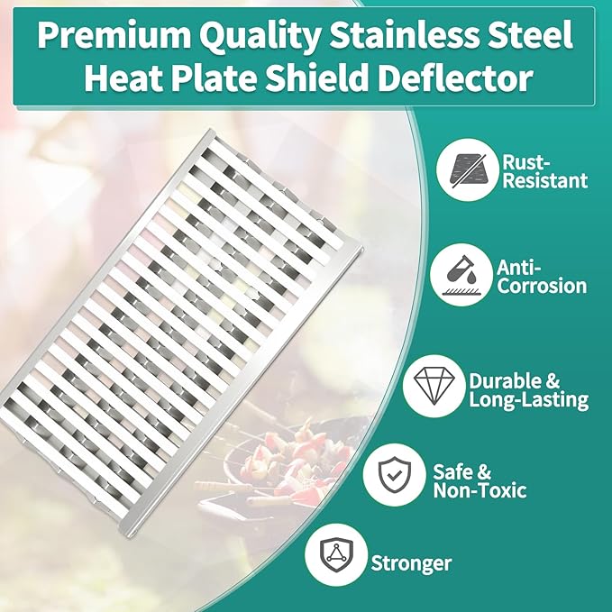 18 5/8" Stainless Steel Grill Heat Plates Shield Flame Tamer Ceramic Rods Radiant Tray for DCS Grill Parts Replacement for 27DBR, 27DBQR, 36EBQAR, 48DBQ, BGA27-BQ, BGB36-BQARL, BGA48-BQARL