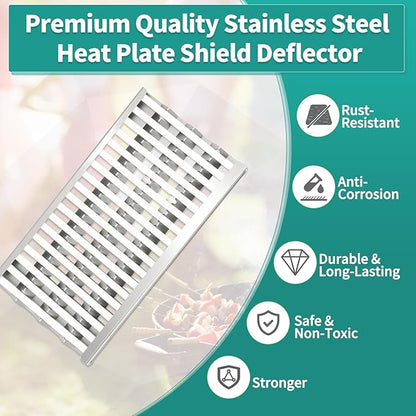 18 5/8" Stainless Steel Grill Heat Plates Shield Flame Tamer Ceramic Rods Radiant Tray for DCS Grill Parts Replacement for 27DBR, 27DBQR, 36EBQAR, 48DBQ, BGA27-BQ, BGB36-BQARL, BGA48-BQARL