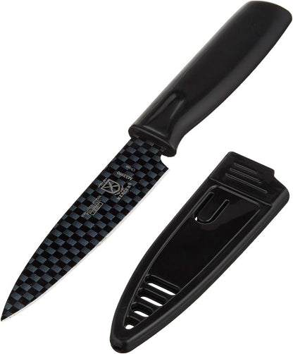 Mercer Culinary Non-Stick Paring Knife with ABS Sheath, 4 Inch, Black, 1 Pack