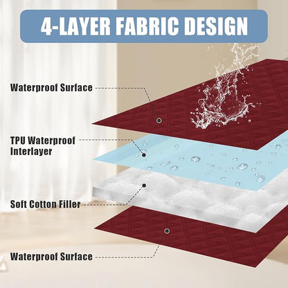 Smiry Waterproof Reversible Pet Couch Covers for Dogs | Pet Friendly, Soft Fabric, Washable Sofa Furniture Protector for Dogs Cat Kids, Checkered (30"x70", Wine Red/Wine Red)