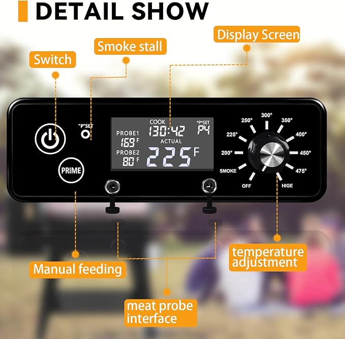 AC03P9 PB1100PS1 Control Board, Compatible with Pit Boss 1100PS1, PB820, Pro 1100, 550 Navigator, PB440D2, PB1150G, PB850G and PB550G Wood Pellet Grill/Smoker, Control Panel with LCD Display