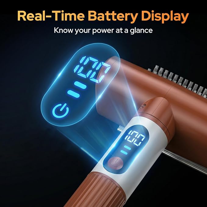 𝑵𝒆𝒘𝒆𝒔𝒕-𝑮𝒆𝒏 Electric Grill Brush, BBQ Grill Cleaner with Digital Display, Variable Speed Cordless Rotary Grill Brush, Replaceable Heads Grill Cleaning Brush for Barbecue Grates