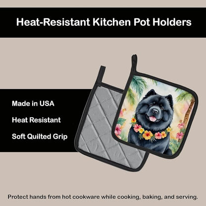 Caroline's Treasures Chow Chow Luau Pair of Pot Holders Kitchen Heat Resistant Pot Holders Sets Oven Hot Pads for Cooking Baking BBQ, 7 1/2 x 7 1/2