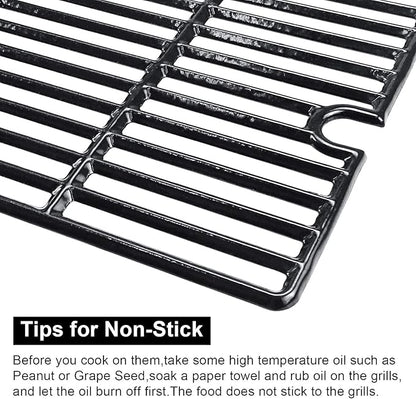 Hisencn Grill Replacement for Smoke Hollow PS9900, PS9500, 6800, Smoke Hollow Grill Parts for 16.5" Porcelain Steel Heat Plate Shield, Stainless Steel Pipe Burners, Cast Iron Cooking Grate