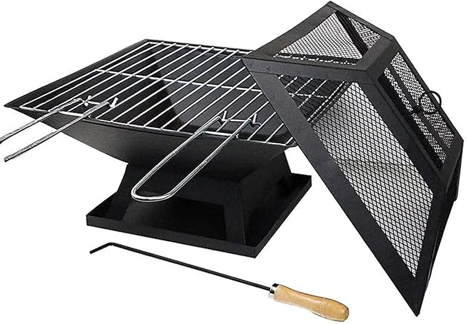 Charcoal Grill Barbecue,Firepit for Outside Portable,with Grill Grate,BBQ Grill,Small,for Outside Camping Patio Barbecue