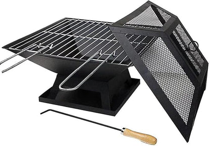 Charcoal Grill Barbecue,Firepit for Outside Portable,with Grill Grate,BBQ Grill,Small,for Outside Camping Patio Barbecue