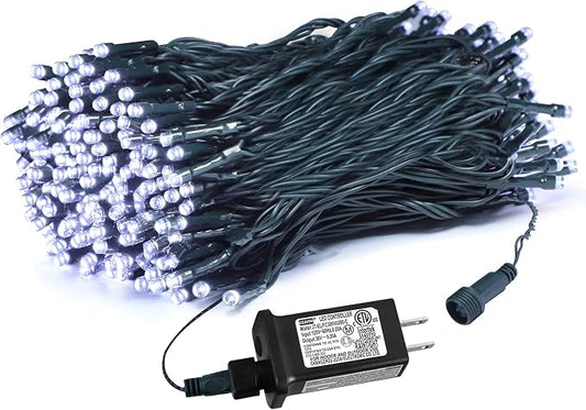 weillsnow White Christmas Fairy Lights Plug in, 200 LED 66FT Waterproof Christmas String Lights, 8 Modes with Memory for Outdoor Indoor Wedding Garden Christmas Decorations (66FT, White)