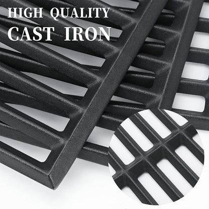 Hisencn Cooking Grates for Home Depot Chargriller 1624 Smokin' Champ Charcoal Grill Horizontal Smoker, Cast Iron Solid Rod Grill Cooking Grid Replacement Parts, 19 1/2 inch, 3 Pack