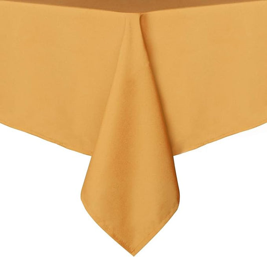 sancua Rectangle Tablecloth - 60 x 120 Inch - Stain and Wrinkle Resistant Washable Polyester Table Cloth, Decorative Fabric Table Cover for Dining Tables, Buffet Parties and Camping, Gold