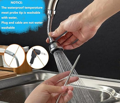 Replacement for Traeger Meat Probe,Compatible with Traeger Wood Pellet Grills and Smoker,Equipped with Stainless Steel Grill Holder kit 2 PCS