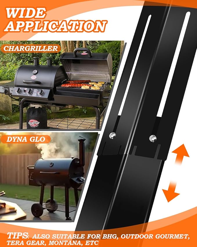 13.5-25 Inch Universal Adjustable Grill Heat Shields, Heat Plates Tents, Burner Covers Guard, Heat Diffuser, Grill Replacement Parts for Dyna Glo Nexgrill Grill-Master Grill, 4 Pack