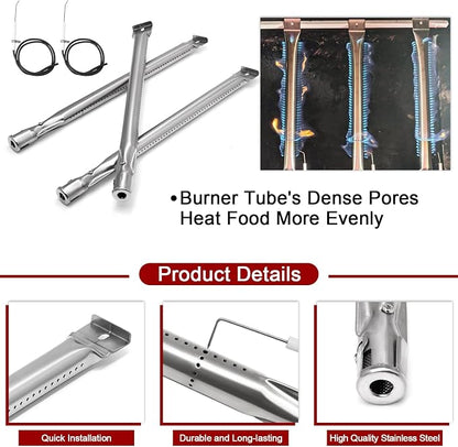 Hiorucet Grill Parts for Kitchenaid Grill 720-0787D, 720-0953, 730-0953, 720-0953A, Stainless Steel Heat Plates Shields, Burners Tubes and Ignitors for Kitchen Aid 3 Burner Grill Replacement Parts.