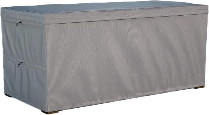 Deck Box Cover - Outdoor Storage Box Cover 150 Gallon, Heavy Duty 600D Oxford Cloth Water And Dust Resistant, Size 62x25x28 Inches Fits Most Patio Box.