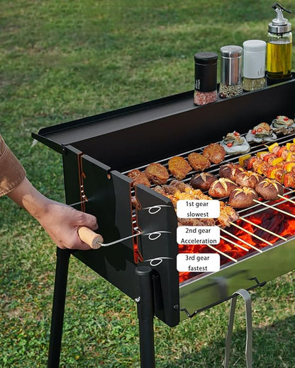 Home Barbecue Grill, Outdoor Smoke-Free Barbecue Charcoal Courtyard Barbecue Grill, Portable Barbecue Grill, Folding Camping Grill,Black