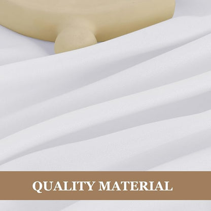 Fitable 8 Pack White Round Tablecloths - 120 Inches in Diameter | Wrinkle & Stain Resistant, Washable Polyester Fabric Cloth Cover, For Wedding, Party, Banquet, Formal Events
