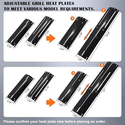 Adjustable Universal Grill Heat Plates, Heat Shields, Heat Tents, Burner Covers Guard, Heat Deflector, Heat Diffuser, Flame Tamer for Nexgrill, Dyna Glo, Charbroil, Brinkmann Grill Replacement Parts.