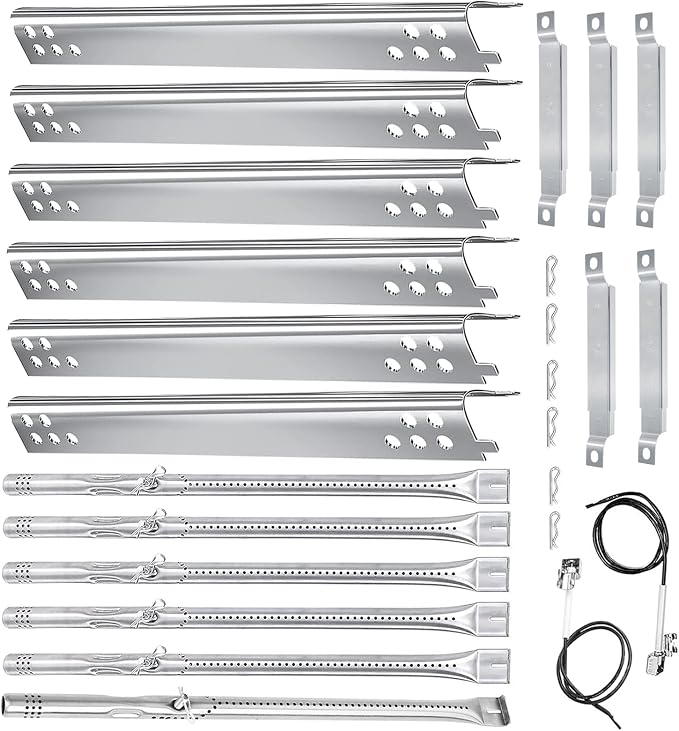 Char Broil Grill Replacements, charbroil Grill Burner; 6-Burner | Burner L=17.75 inch,304 Stainless Steel;For Charbroil Performance 6 & 5 Burner Grills 463244819 463274419 463274819 463347519