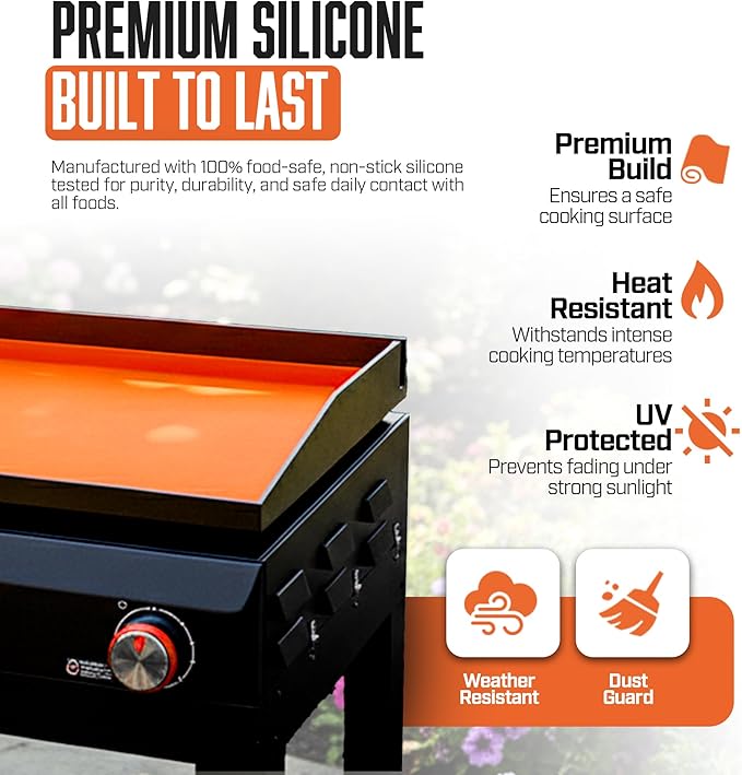 28" Silicone Griddle Mat for Blackstone, Heavy Duty Food Grade Blacktone Griddle Mat, BBQ Shield Against Rust, Grease & Dirt, All-Season Protection