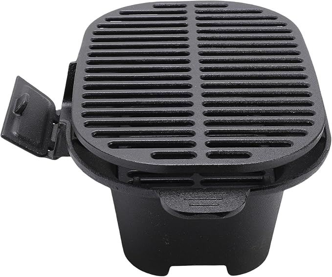 Keenso Cast Iron Grill, Lightweight and Compact Charcoal Hibachi Grill, Adjustable Grate for Outdoor Cooking, Ideal for Japanese BBQ Gatherings