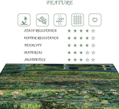 70x140 Inch Oil Painting Rectangle Tablecloth Monet The Japanese Bridge Table Cloth Impressionist Art Washable Durable Table Cover for Dining Garden Atelier BBQ Home Decor