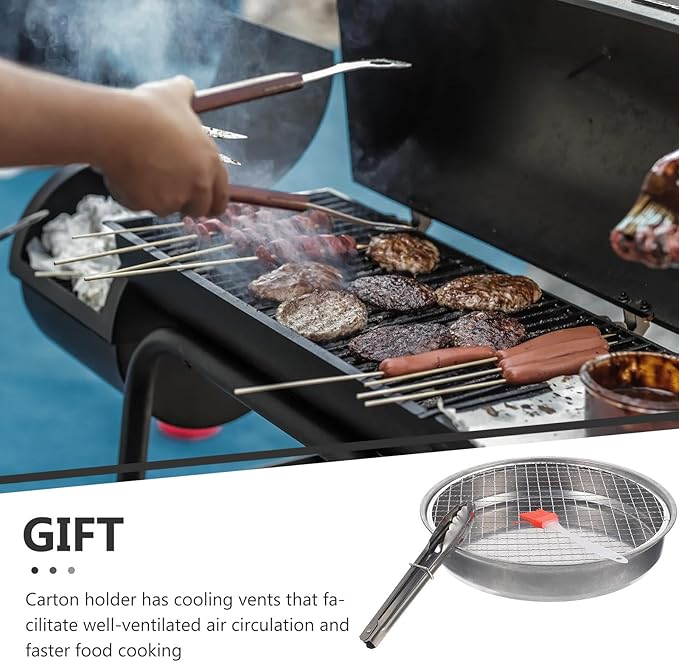HEALLILY Portable 28cm Outdoor Mini Bbq Grill Disposable Charcoal Grill Stove for Camping and Picnic, Compact Lightweight Outdoor Barbecue Rack without Charcoal