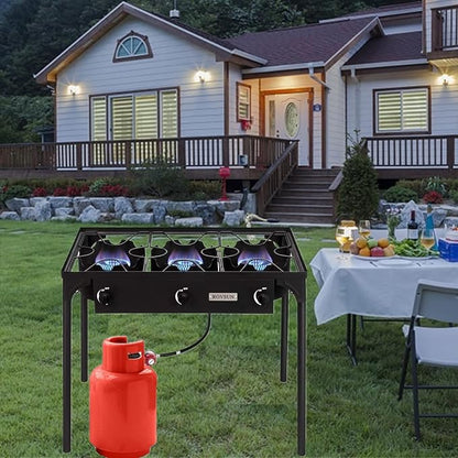 ROVSUN 2/3 Burner Outdoor Propane Gas Stove High Pressure Stand Cooker for Backyard Cooking Camping Home Brewing Canning Turkey Frying