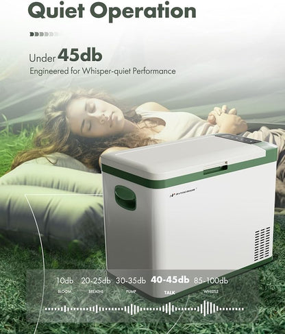 A-Premium 12 Volt Refrigerator 37QT/34.9L Portable Car Fridge Cooler, -4°F~68°F Portable Freezer Fast Cooling with 12/24V DC & 110/240V AC for Truck Outdoor Camping RV Roadtrips and Home Party Use