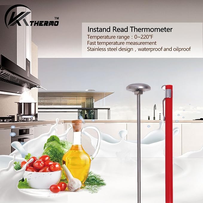 Instant Read 1-Inch Dial Thermometer(4-Pack),Best for The Coffee Drinks,Chocolate Milk Foam