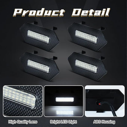 Grille Lights for 4Runner Trailhunter/TRD Pro 2025-2026, 4Pcs Clear Shell White LED Front Grill Light with Wire Harness and Fuse