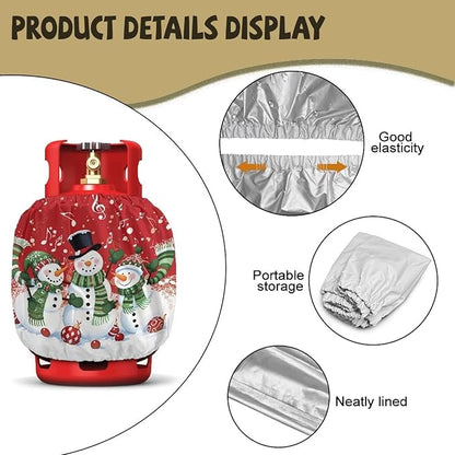 Snowman 20lb Propane Tank Covers Christmas Gas Cover Fits Standard 20 lb Tank Cylinder Heavy Duty Outdoor Grill Accessories Gift for Friends