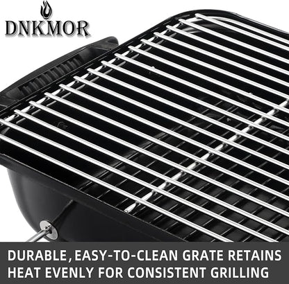 Portable Charcoal Grill, Tabletop Outdoor Barbecue Smoker, Small BBQ Grill for Outdoor Cooking Backyard Camping Picnics Beach,RED