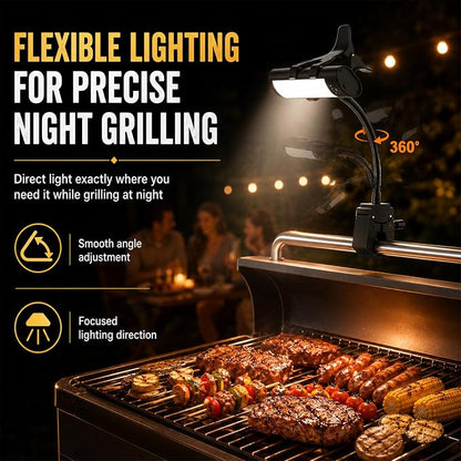 BBQ Grill Light for Outdoor Grill, Magnetic & Adjustable Clamp