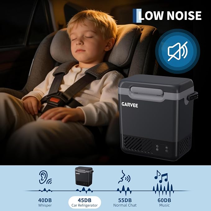 12 Volt Refrigerator, 13QT 12V Car Fridge, Portable Freezer Compressor Electric Cooler, 12/24V DC 110-240V AC, Portable Refrigerator for RV/Truck/Camping, -4°F to 68°F Internal Battery (Not Included)