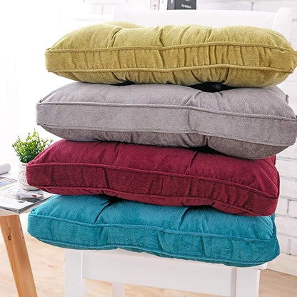 Tiita Chair Cushions 18x18 Inch, Square Seat Pad with Ties, Dining Chairs Cushion for Kitchen Set of 2, Grey