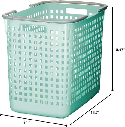 Like-it │SCB-5 │Daily use inside or outside. Movable handles make it easy to carry around. | Portable large basket for kitchen, laundry and kids room. | 18.7 x 12.2 x 15.47" | Mint blue | 10.57 gal