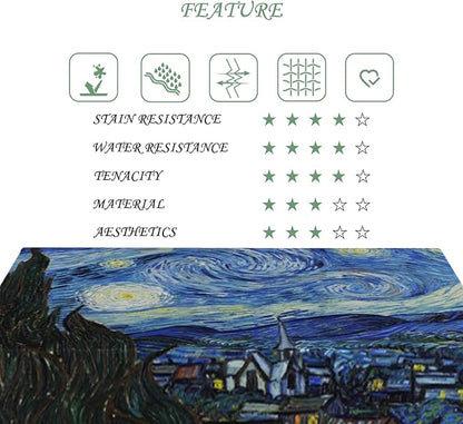 60x84 Inch Van GOG Rectangle Tablecloth Oil Painting The Starry Night Table Cloth Abstract Art Washable Durable Table Cover for Dining Garden Atelier BBQ Home Decor